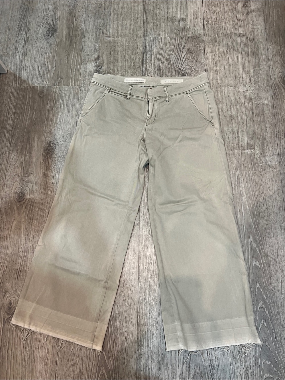 Pilcro and the Letterpress Cropped Wide-Leg pants in tan 28